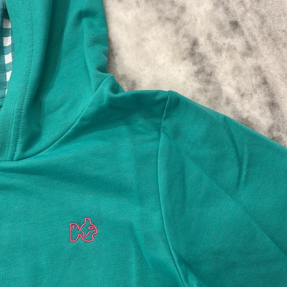 NWT PRODOH Spinnerbait Sweatshirt Pullover Hoodie Girls sz Small 8/10 Teal - Picture 4 of 8